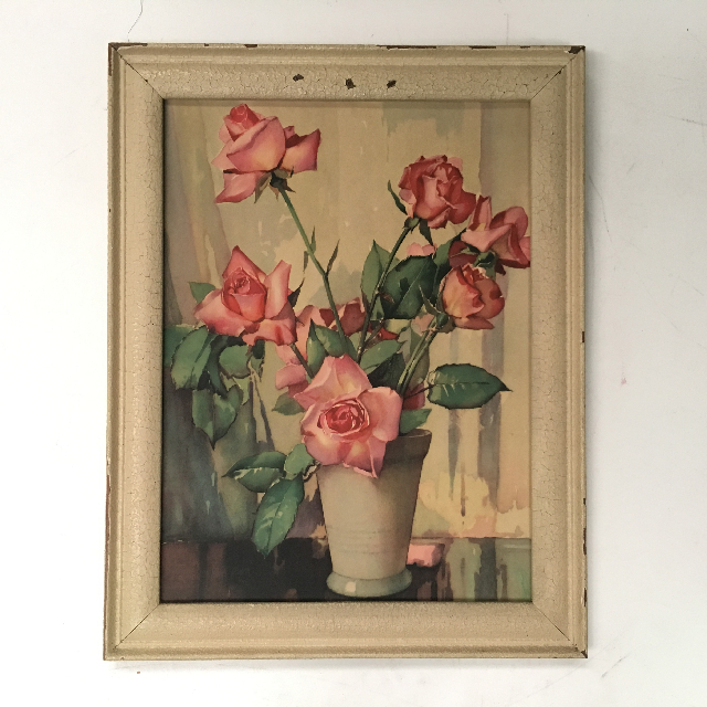 ARTWORK, Still Life (Medium) - 1950s Pink Roses